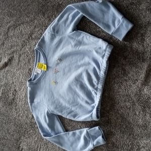 White Fawn floral cropped sweatshirt with elastic waistband